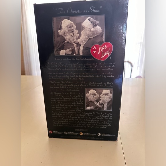 I Love Lucy ETHEL MERTZ SANTA BARBIE DOLL Christmas Show PLATINUM Label (2007) - Picture 8 of 9